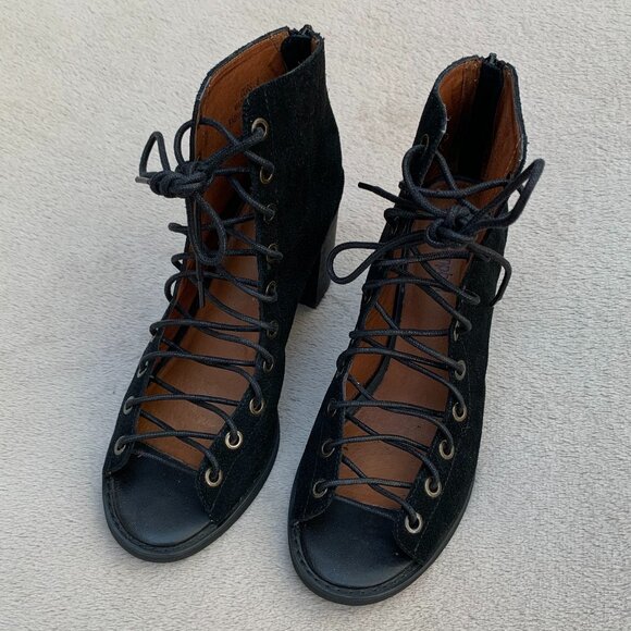 Jeffrey Campbell Cors Black Suede Ankle Booties Sz8 - Picture 6 of 15